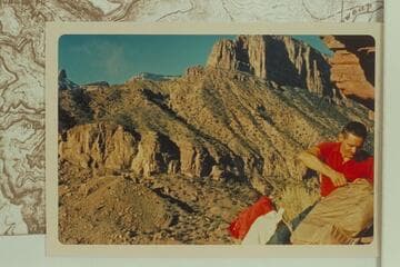 Dry camp opposite Marion Point which is upper right.  Hayden Peak at upper left margin