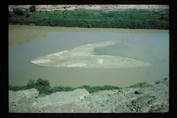 Island above mouth of Horsethief Canyon
