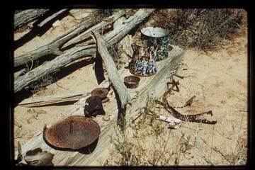 Old camp remains, Mile 69.7 left bank