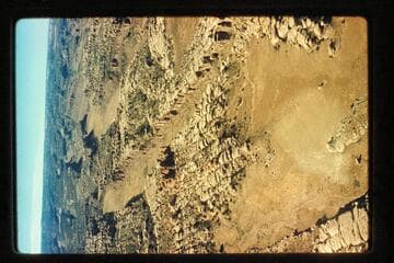 Cyclone Canyon, Red Lake at upper right