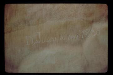 Inscription "D, Julien 16 Mai 1836," upper end Bowknot