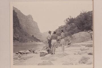 John Riffey; Al Milotte; Anne Desloge.  Head of Lava Falls