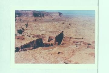 Hidden Passage at left.  Fifty Mile Mountain upper left.  Boulder Mountain is the blue line at upper right.  Lower center is Music Temple