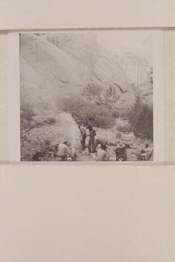 Breakfast in camp at head of middle fork of 73