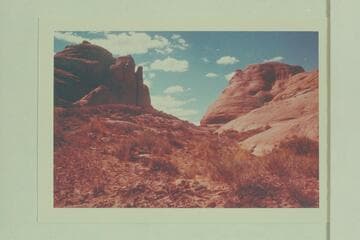 The route out of Anasazi Canyon as it crosses out of the drainage at Mile 74 into the pass to the drainage of Lehi Creek