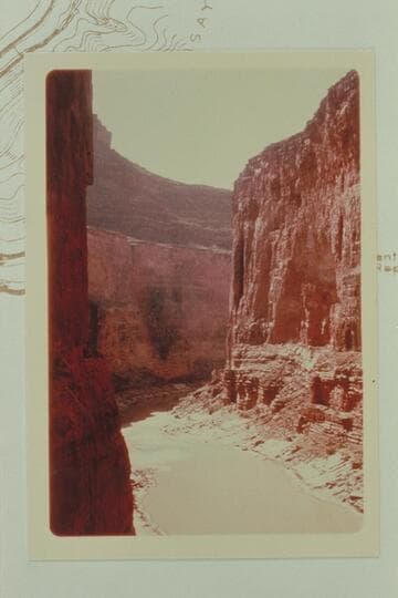 Downriver from the scaffold at Marble Canyon Dam site.  Mile 39 1/2 but the frame of the transparency is marked Mile 37 1/2