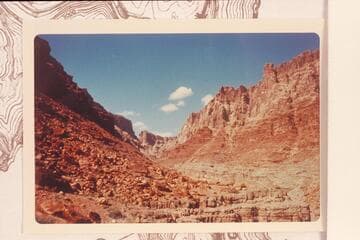 Up Salt Trail Canyon from top of its Redwall gorge