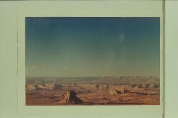 Tower Butte from over Navajo Canyon.  Northerly to Fifty Mile Mountain on the skyline.  Called Beacon Rock by Woolley in 1869