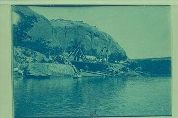 The Hoskanini Dredge lowered on the ways