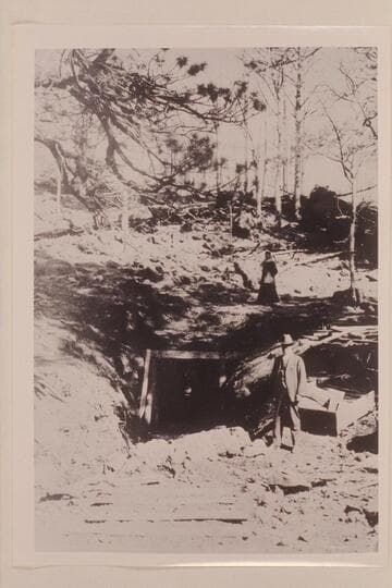 Tunnel--Crater Lake.  Spencer promoted a water supply system from the San Francisco Peaks.  From Charles Spencer collection, p.92, upper right