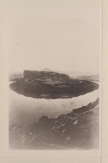 [print from half a stereo] "Views on the Green River," Still-Water Canon Series.  Photo No. 110:  Bonito Bend