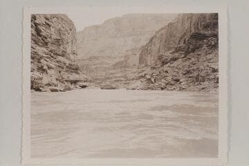 Boulder Narrows from below.  Mile 19.  Marble Canyon  [photo reverse:  Dolomite above Badger Creek]