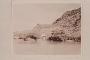 Watching departure of 1947 Nevills party from Lees Ferry.  Marston photo from the "Joan" in midstream.  Lees Ferry gauge:  35,800 cfs
