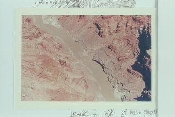 24.5 Mile Rapid and Stanton's Marble Pier, upper left; 25 Mile Rapid, center; Rapid at Mile 25.2, lower right