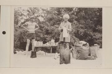 Bill Sanderson and Mary Abbott.  Camp at Kwagunt Rapid