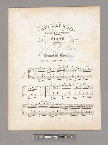 Monterey [sic] waltz : sur une polka favorite / arrangée pour le piano et dedieé a Mademoiselle Elizabeth A. Lewell par Charles Grobe