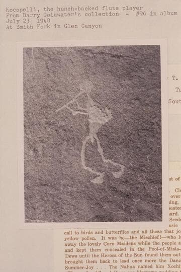 Kocopelli, the hunch-backed flute player.  At Smith Fork in Glen Canyon