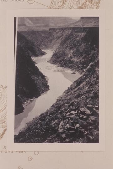 Downriver from right bank inner rim at Mile 224.7