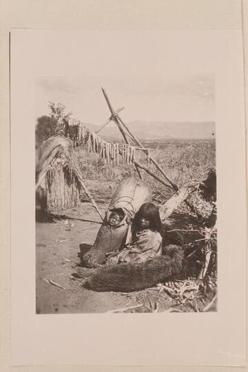 A domestic camp scene.  Babe in the Cradle