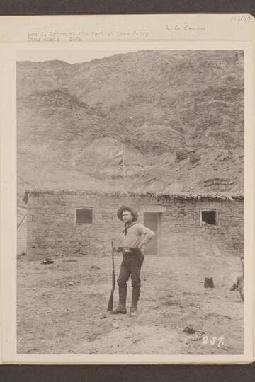 Leo G. Brown at the fort at Lees Ferry