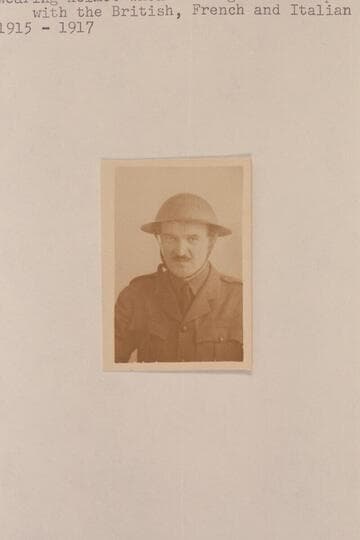 Lewis Ransome Freeman.  Wearing helmet when serving as correspondent with the British, French, and Italian Armies