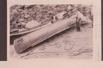 Boats Up For Repair.  Slide No. 119, Edwards collection.  Stanton or Best party