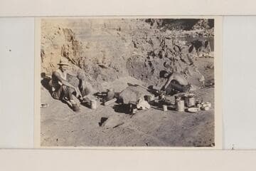 Frank Swain with the pots and pans from breakfast coffee at Pipe Creek