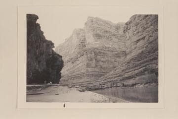 Mouth of Cove Canyon from about Mile 186.5.  Compare Sidney Paige photo 1438 on 1921, Sep. 24
