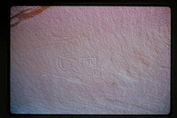 Inscription; Halls Crossing; left bank