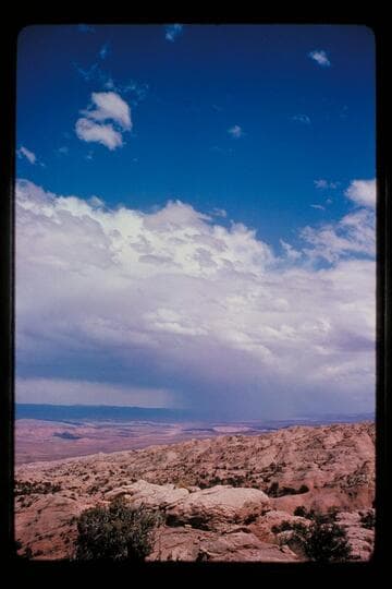 Storm east of Glen Canyon from Waterpocket Fold near Hall Creek