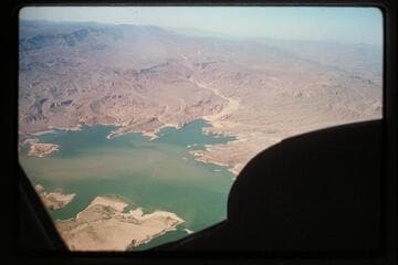Across head of Lake Mead to Grand Wash Cliffs, Pierces Ferry