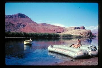 Deck boat, Lees Ferry, White at right