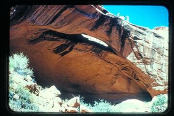 Natural bridge in easterly fork of Little Finger Canyon.  Masland has suggested the name, "Whitehat Bridge."