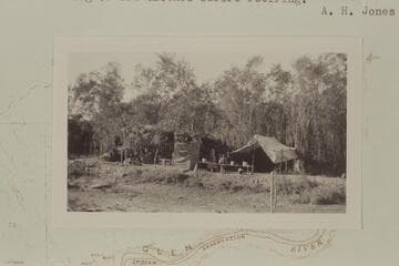 First camp of Spencer crew at south side of river, Lees Ferry
