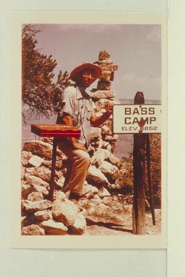 Jorgen Visbak at the register at the site of Bass Camp