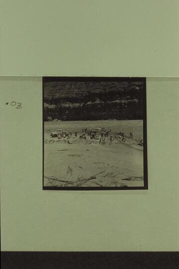 The Wright-Rigg outfit launches the Chris-Craft kit cruiser at Paria Riffle just prior to departure with the fleet of sadirons for a traverse of the Grand Canyon