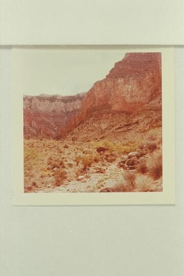 Distant view of cabin on Pipe Creek; Tonto Trail between Kaibab and Bright Angel Trails