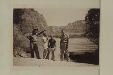 Jordan Rust; Margaret Marston; Dock Marston; Guy Forcier.  Lees Ferry prior to start of motor transit of Grand Canyon