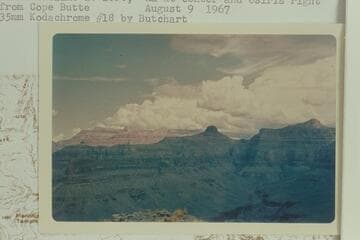 Point Sublime at left, Ra at center and Osiris right; from Cope Butte