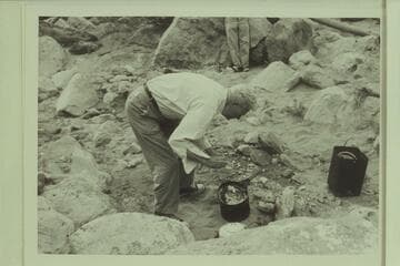 Joe Desloge digs in for dinner.  Soap Creek