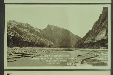 Green River Investigation; downstream in Split Mountain Canyon, 1 1/4 miles above mouth