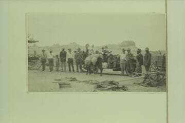 The Zahn party ready to leave Kayenta after being pulled out from the Canyon of the San Juan.  They took a Franklin car to the Zahn Mine in 1915, Sep