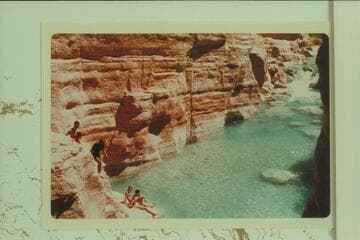 Up the lagoon at mouth of Havasu Creek.  Swimmers at lower left