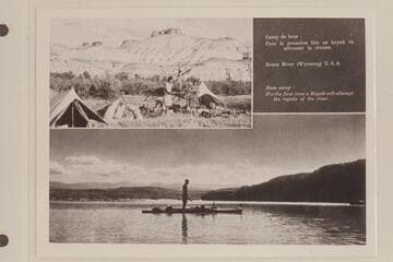 Page of photo album of French Trio.  The French Trio preceded Gardiner by three weeks
