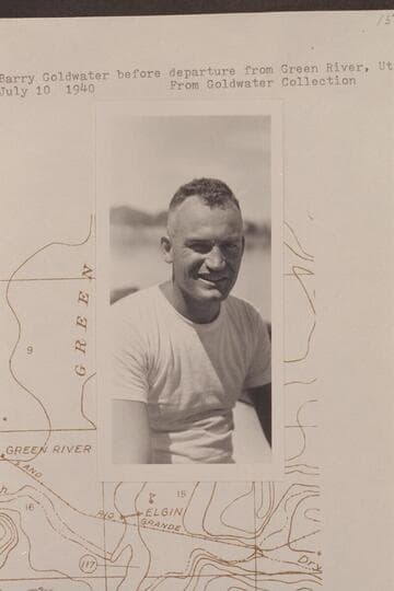 Barry Goldwater before departure from Green River, Utah