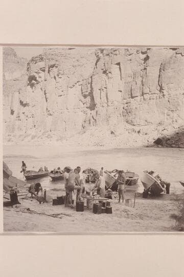 Repairing of boats and camp at National Canyon