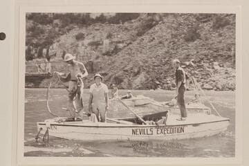 The Clover-Nevills party on arrival on Lake Mead