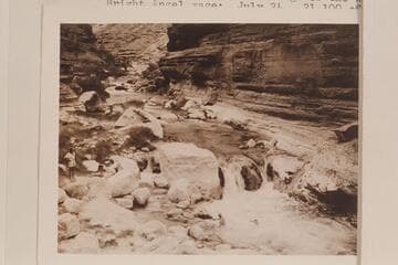 Swimming at the first falls above the lagoon at the mouth of Supai Creek.  Joe Desloge stands at the edge of the water