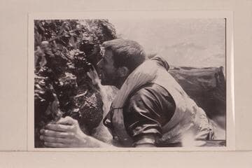 Bill Beer drinking from the springs at Vulcan Rapid