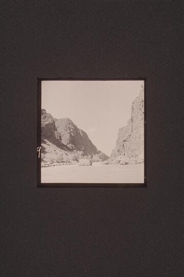 Backus Rapid from below, low water.  In upper Ladore Canyon, this rapid is one of the narrower of the river courses